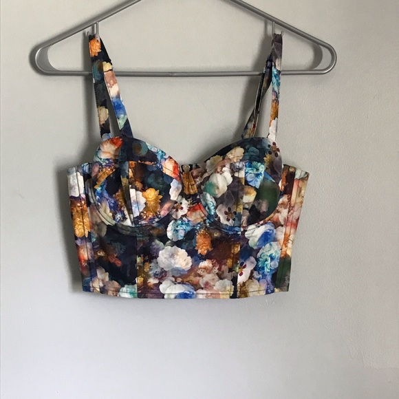 Topshop Tops - TopShop Multi-flower Print Corset